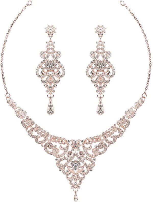 Crystal Wedding Jewelry Set Necklace Earring Set